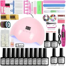Маникюрный набор для дизайна ногтей, сушилка для лампы, Гель-лак для ногтей, Набор для создания геля, 20000 ОБ/мин, Электрический Маникюрный аппарат для ногтей