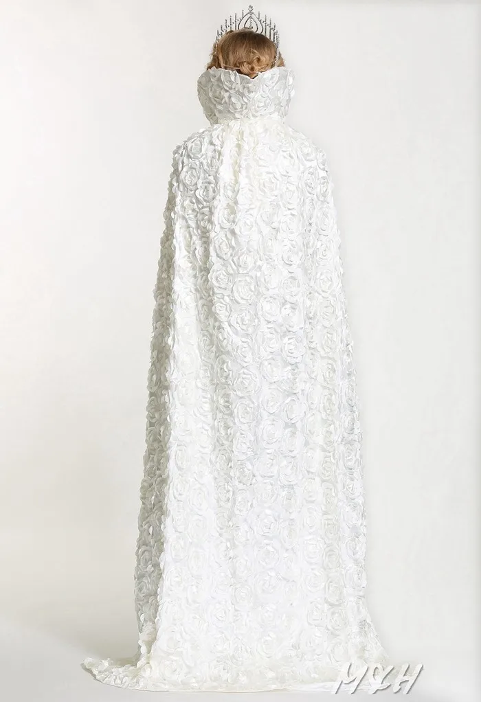 Women Rose Cloak Coat Silken Cloth Satin Bridal Cape Poncho 71" Pageant Costumes 