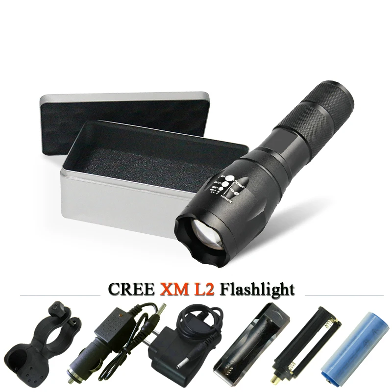 Перезаряжаемый мощный светодиодный фонарик AAA или 18650 аккумулятор XM L2 CREE XML T6