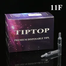 100 шт. серый пластик 11FT татуировки Советы 11 плоский Размер одноразовые стерильные Ассорти татуировки Советы Трубы для боди-арт