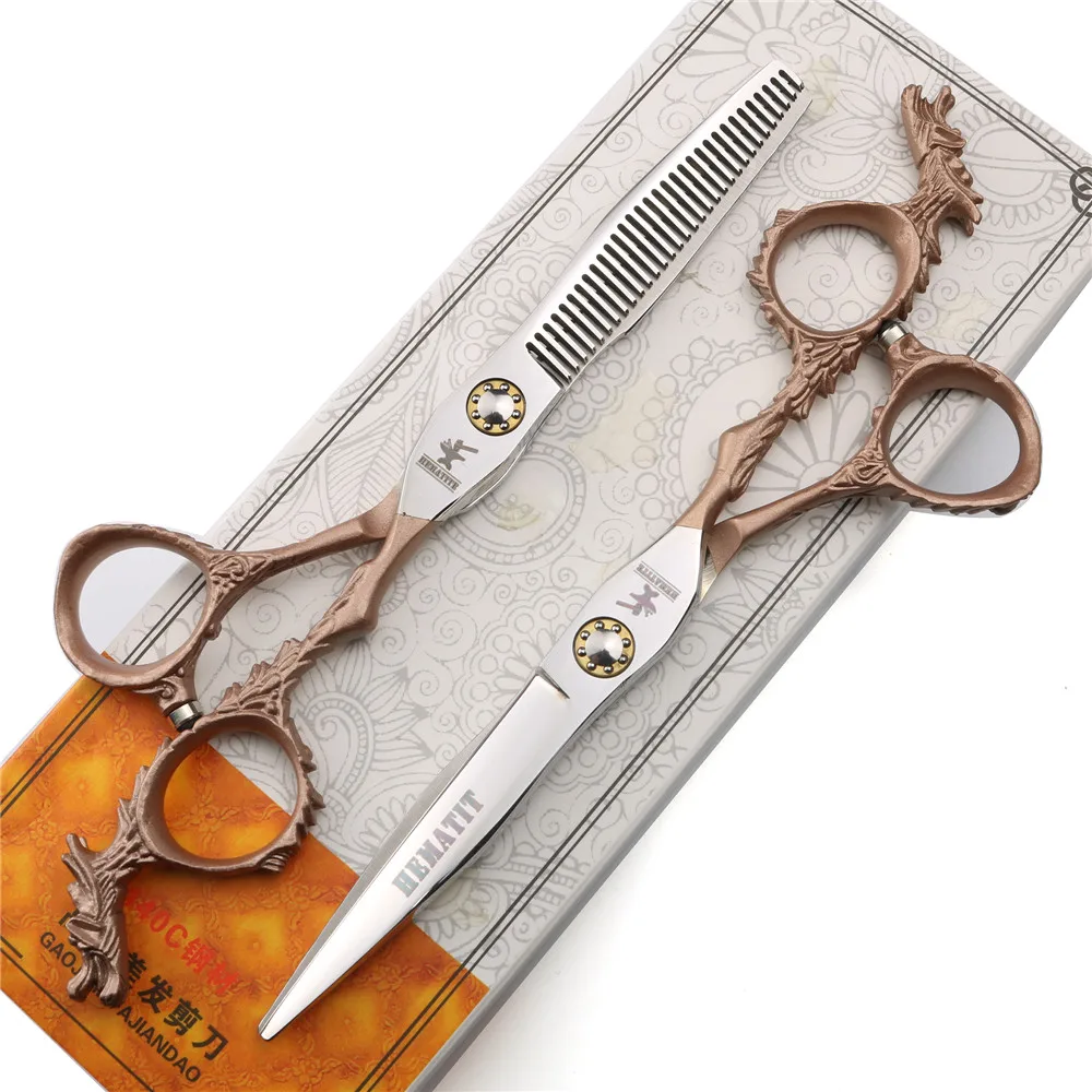 

Professional and unique hairdressing scissors 6.0 inch rose handle Bearing hairdressing scissors Hair care products