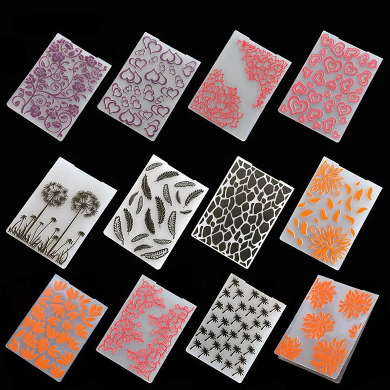 

Photo Album Card Crafts Paper Decor Template Embossing Plastic Embossing Folder DIY Tool Scrapbooking 12 Styles