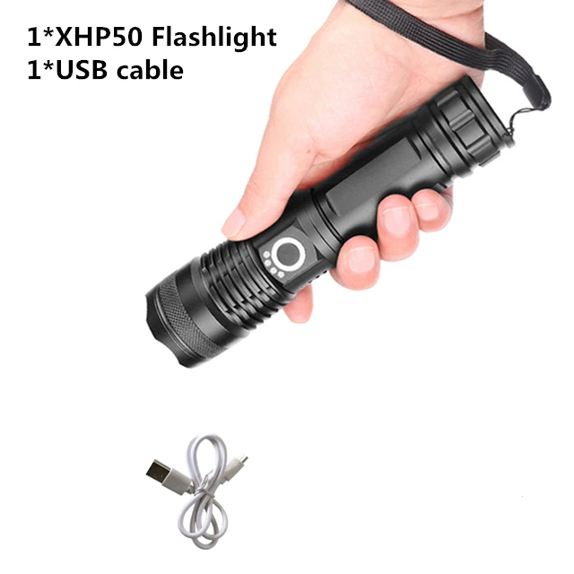 E Самый мощный xhp50 самый мощный фонарик usb масштабируемый светодиодный фонарь xhp50.2 18650 перезаряжаемый аккумулятор для охоты z50 - Испускаемый цвет: E
