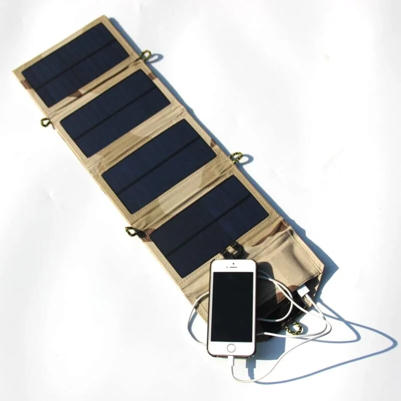 

Portable folding 7W Solar Panel 5V USB Output Portable Foldable Power Bank Solar Charger for Outdoor Smartphone Solar Powerbank