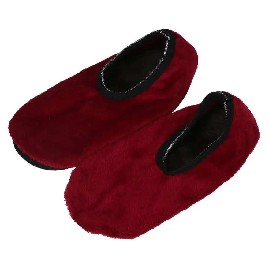 Wine S FASHION5 пар детские мягкие уютные удобные Домашние носки-тапочки на нескользящей подошве - Цвет: Wine S