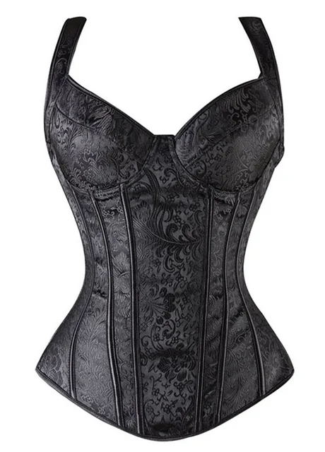 

Bustier Corset Sexy Overbust Women Tummy Control Lingerie Jacquard Chest Binder Cradle Girdle Bodice Boned Top Bustier Corset