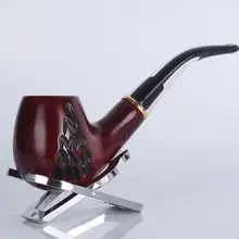 Красная деревянная труба 15,4 см изогнутая резная курительная трубка ручной работы табачная Труба 9 мм фильтр деревянная труба с инструментами принадлежности для курения