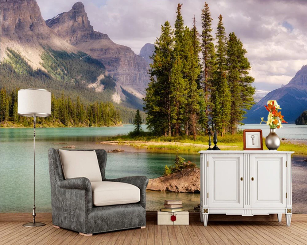 

Papel de parede Canada Parks Mountains Lake nature 3d wallpaper mural living room TV wall wall bedroom papers home decor cafe