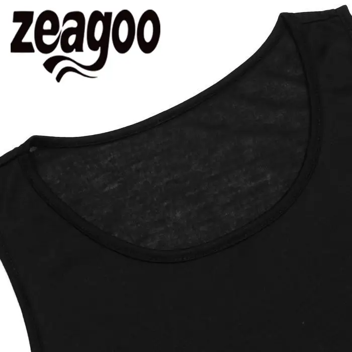 Zeagoo дерево Повседневное с круглым вырезом без рукавов Slim Fit Мягкая футболка Для