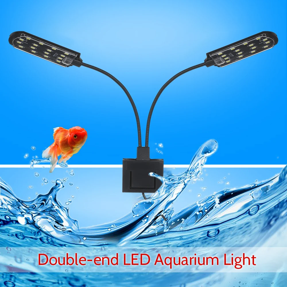 

Waterproof EU Plug AC220V 15W 36 LED Dual-end Aquarium Light Fish Jar Lamp Flexible Bendable Illumination Angle White Portable