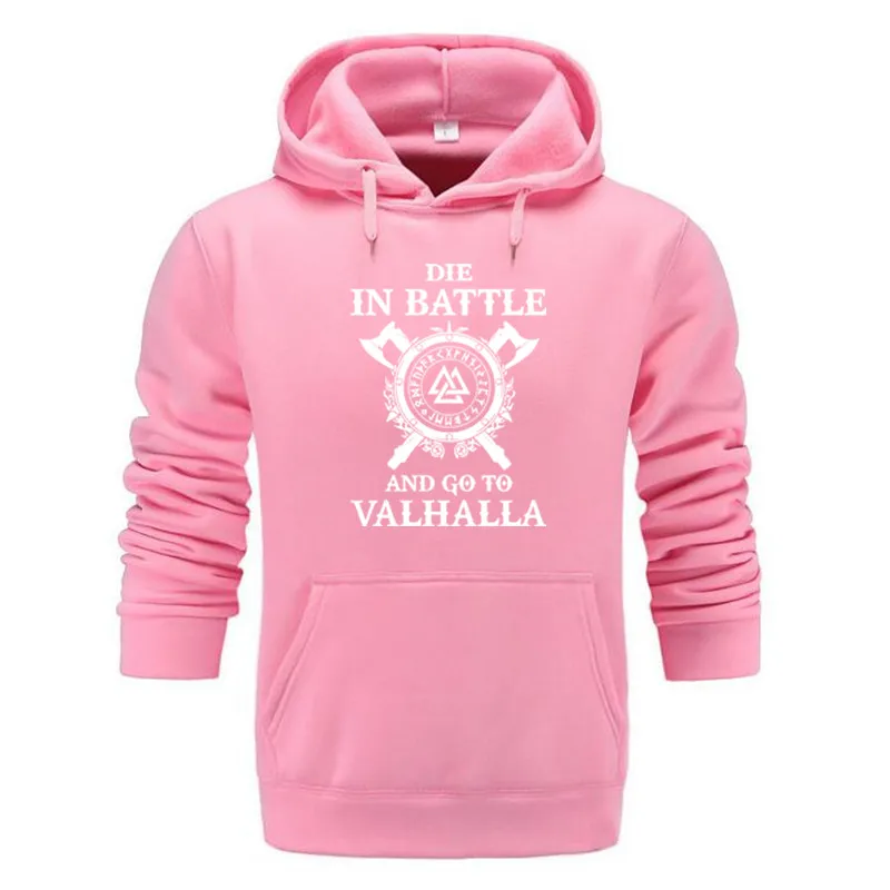  GVHHCK Odin Vikings Hoodie Men Die In Battle And Go To Valhalla Hooded Sweatshirt Coat Winter Warm 