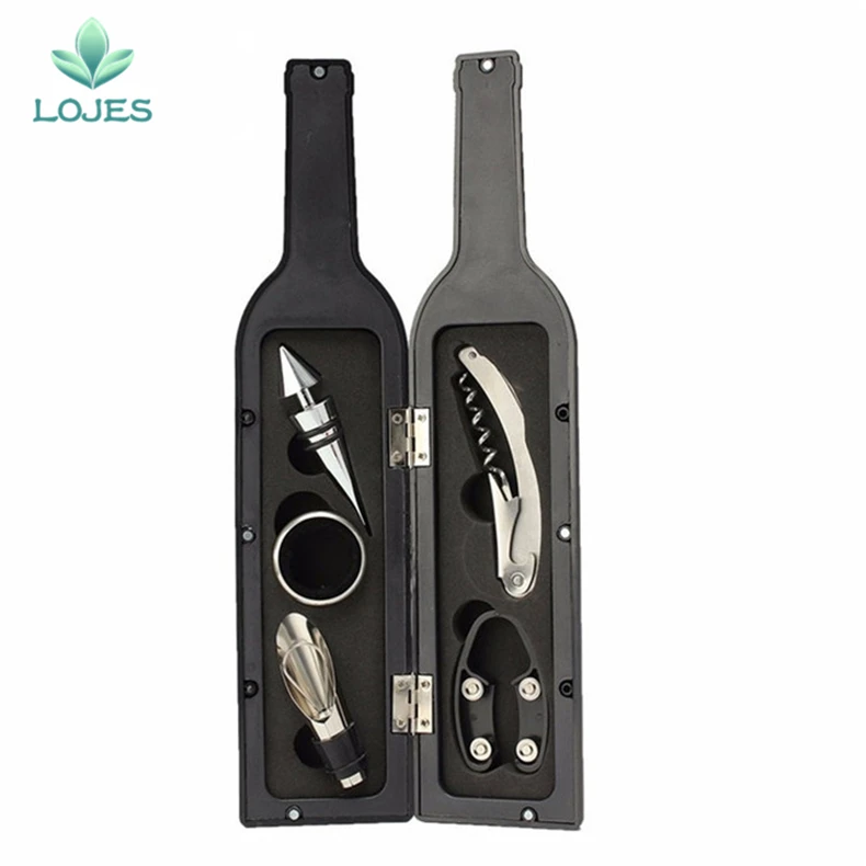 

5 pcs/ set Wine Opener Tool Set Bottle Opener Stopper Drip Ring Wine Pourer Stainless Steel Bottle Opener
