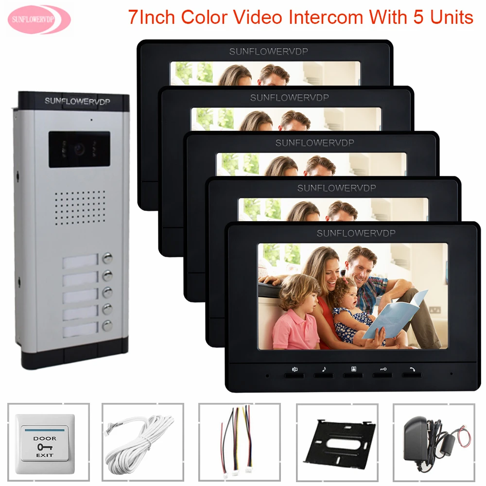 Security Video Door Bell Video Intercom For 3-6 Apartments Waterproof Doorbell 7\ Video Door Phone Intercom System Intercom Home Security Video Door Bell Video Intercom For 3-6 Apartments Waterproof Doorbell 7\ Video Door Phone Intercom System Intercom Home