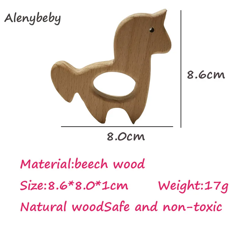 1pcs BPA FREE Natural Wood Teether Cartoon Animal Shape Wooden Baby Teether Toy Safe New baby Teething Toys Baby Shower Gift