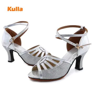 

Brand New Style Latin Tango Party Dance Shoes High Heels 5.5/7.5cm Soft Sole Outdoor Jazz Ballroom Dancing Shoes Ladies Sandals