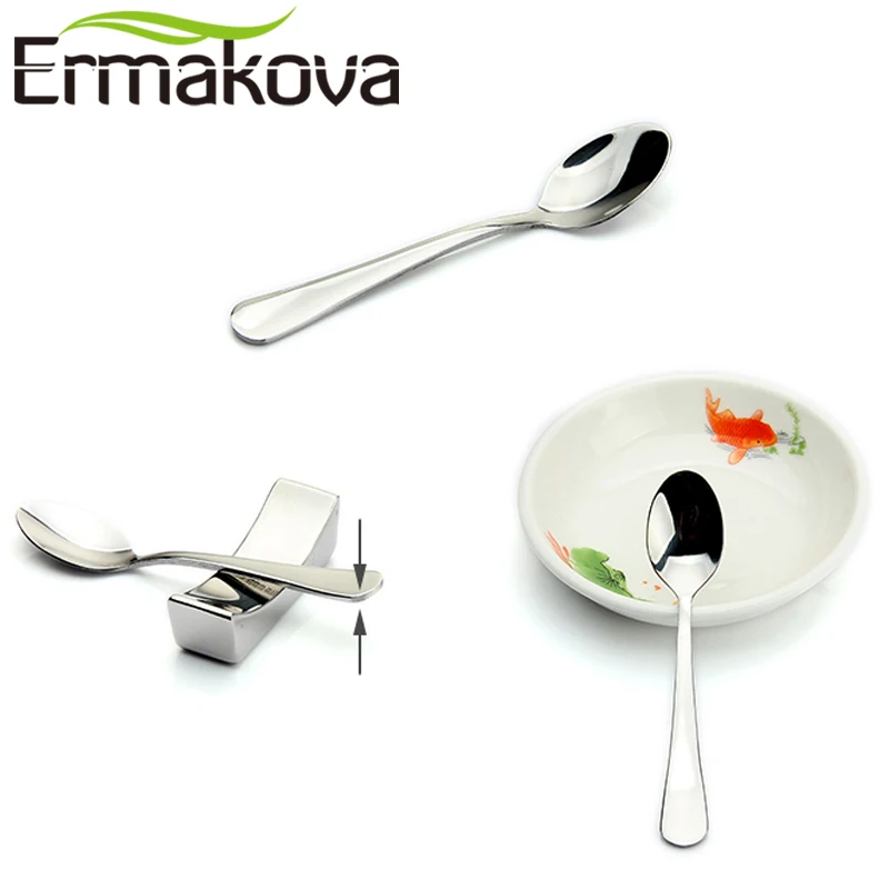 Набор мини кофейных ложек ERMAKOVA для десертов 4 дюйма из нержавеющей стали|Кофейные