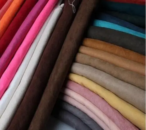 

Solid Suede Fabric For Clothing Garment Soft Poly Micro Suede Material Bags Shoes Sofa Cover Cloth Tecido Meter