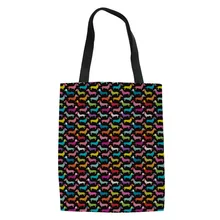 

Doxie Dachshund Design Canvas Tote Women Large Folding Shopping Bags for Females Fashion Handle Shoulder Bag Reusable