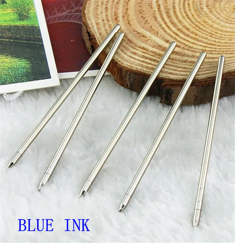 10 pcs/lot Metal pen refill for Crystal Diamond Ballpoint pen student pen rod cartridge core black blue color 6.6 cm length 10 pcs lot metal ballpoint pen refills blue