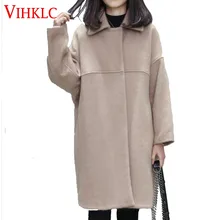 Vihklc осеннее и зимнее модное женское пальто длинное шерстяное пальто новое шерстяное пальто брендовая шерстяное пальто утепленные шерстяное пальто A217