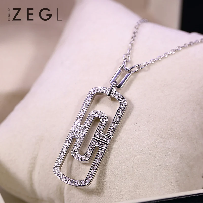 

ZEGL925 sterling silver necklace female clavicle chain fashion luxury neck necklace couple necklace male