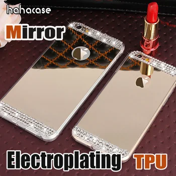 

50pcs Bling Shining Diamond Plating Mirror Case For XS Max XR X 8 7 6 6S Plus SE 5S 5 Case Ultra Slim TPU Glitter Soft Cover