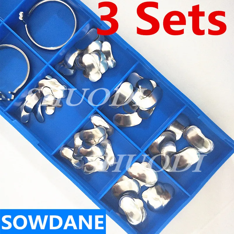 

3 Sets of 100Pcs/Set Dental Sectional Contoured Matrices Matrix Ring Delta
