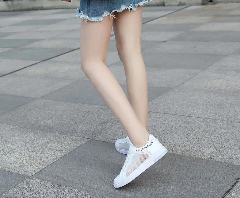 QQ20180607-184555.Women Casual Shoes Summer 2018 Spring Women Shoes Fashion Embroidered Breathable Hollow Lace-Up Women Sneakers