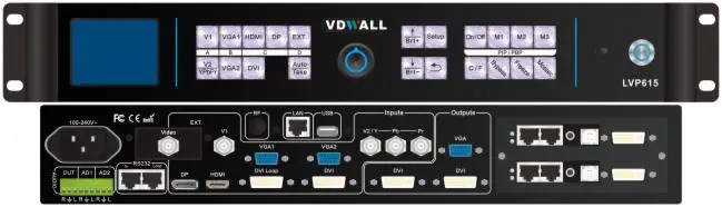 2 канала можно настроить для подключения внешнего стерео аудио, плюс DVI, HDMI и SDI аудио LIGHTALL LVP615 светодиодный видеопроцессор