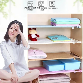 

Closet Organizer Storage Shelf Space Saving Wall Mounted Adjustable Wardrobe Kitchen Rack