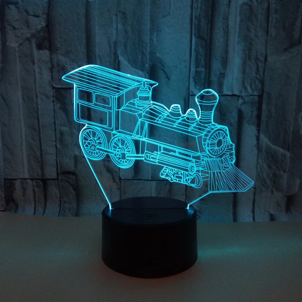 חדש רכבת 3d מנורת 7 צבע מגע שלט רחוק 3d Led Led לילה אור מתנת חזותי 3d אור גופי קטן מנורת שולחן|3d lamp|led night3d light - AliExpress