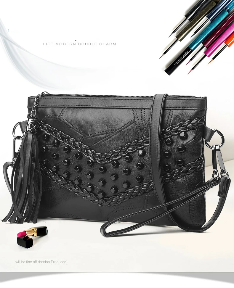 Nova Marca Rebites Crossbody Ocasional Saco Da