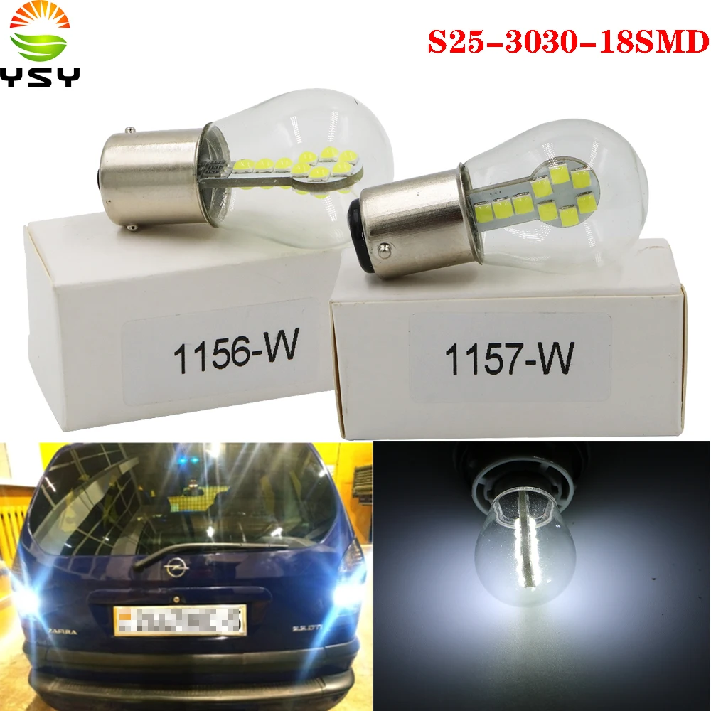 YSY 4X P21W BA15S 1156 1157 BAY15D Светодиодные Автомобильные задние тормозные лампы 12V 3030 18smd