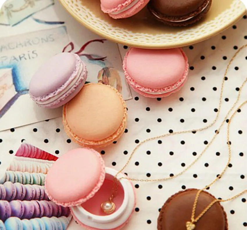 

Portable Candy Color Mini Cute Macarons Carrying Case Organizer Storage Box For Jewelry Ring Necklace