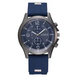 Мужские часы лучший бренд класса люкс простой синий силиконовый ремешок Военные Спортивные часы черные кварцевые часы Relogio часы 2018 новый