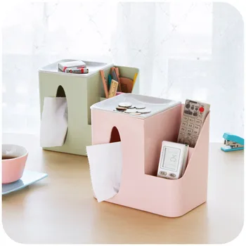 

3 grid DIY multifunction tissue pumping tray desktop remote control storage jewelry stationery Desktop organizer for home decor
