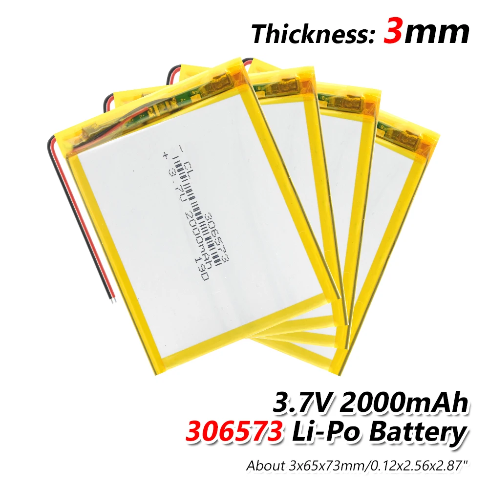 3 7 V полимерная литиевая батарея 306573 2000mAh аккумуляторная для PAD GPS Видео игры
