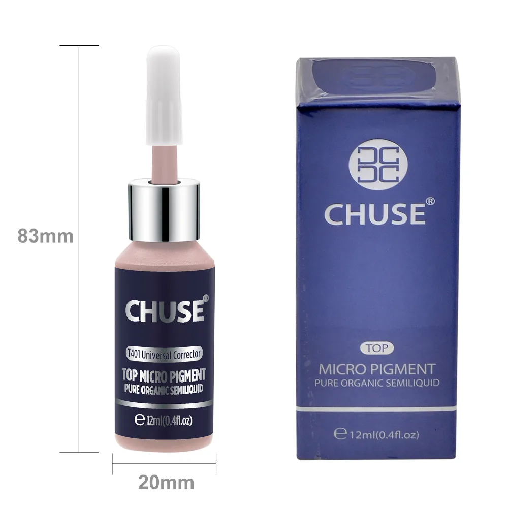 CHUSE Universal Corrector T401 Permanent Makeup Ink Lips Tattoo Ink Set Eyebrow Microblading Pigment Professional 12ML 0.4oz