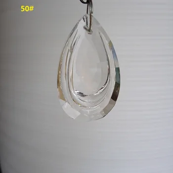 

100pcs/lot 50*28*15MM machine grinding clear 50MM double layer droplets Glass Beads For Chandelier crystal