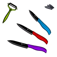 Xyj marca cuchillos de cocina de la manera nuevo 3 “de pelado 4” Cuchillo 5 “rebanar el Cuchillo De Cerámica Negro Hoja de Herramientas de Cocina de Alta Calidad