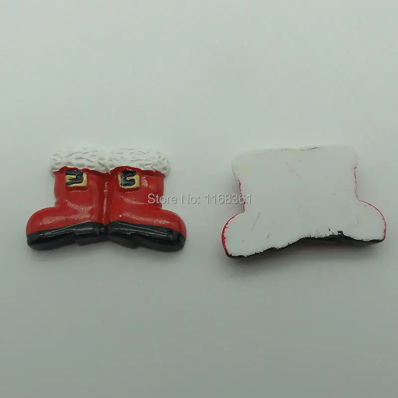 1pcs/lot resin flatback double red stockings 31mm Cabochons Scrapbooking Hair Bow Center DIY Christmas decration C108-8