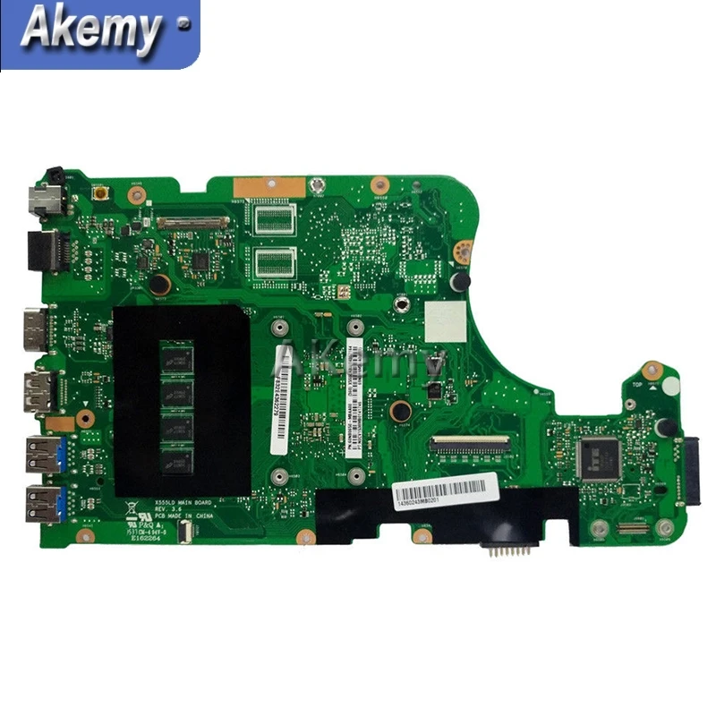 Akemy X555LD محمول اللوحة الأم ل ASUS X555LA X555LD X555LF X555LJ X555L X555 اختبار اللوحة الأصلية 4GB-RAM I3-CPU