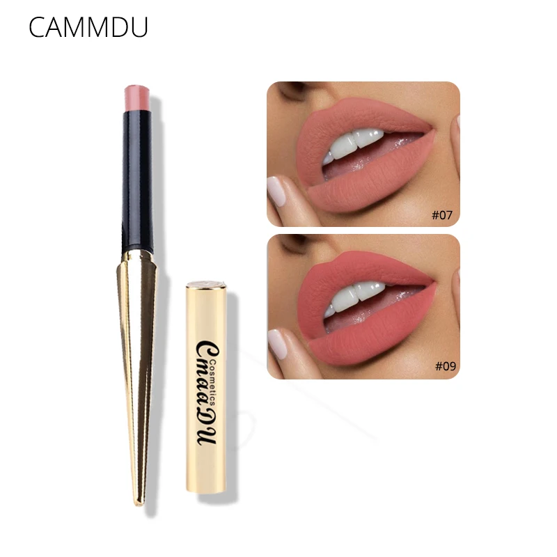 

CMAADU Matte Lipstick Wateproof Double Ended Long Lasting Lipsticks Brand Lip Makeup Cosmetics Nude Dark Red Lips Liner Pencil