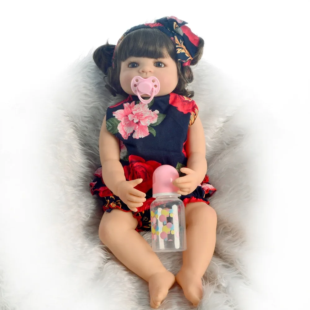 KEIUMI прекрасный Reborn Menina Boneca 55 см всего тела силиконовые 22 &quotReborn Baby Doll с завитками