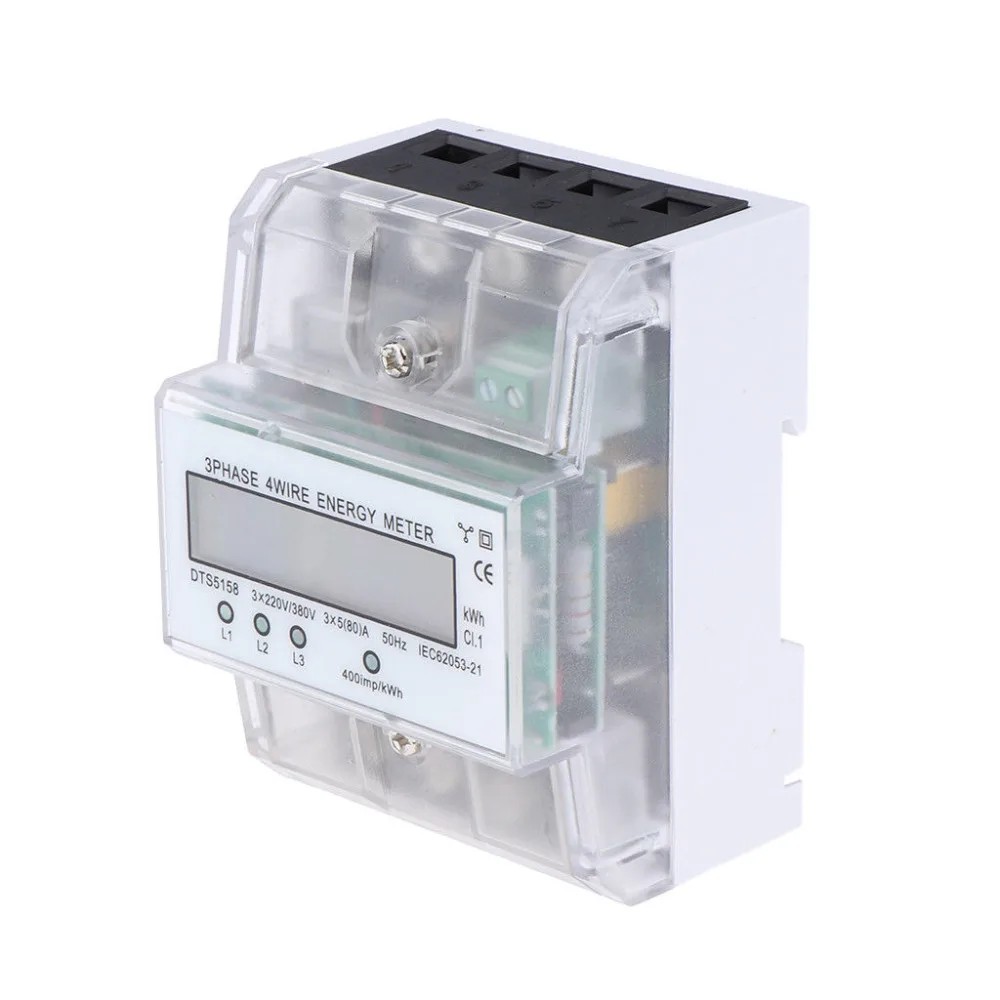 Din рейка трехфазный четырехпроводный счетчик энергии 380V 60HZ 5 (80) A|Измерители