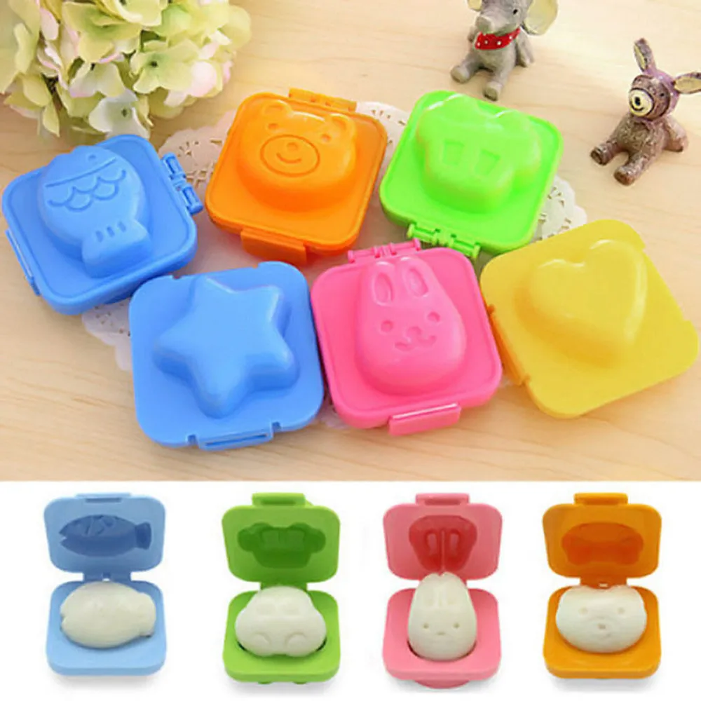 6 Pcs Boiled Egg Sushi Rice Mold Mould Bento Maker Sandwich Cutter Moon Cake Decorating Decoration Kitchen Tools new arrival