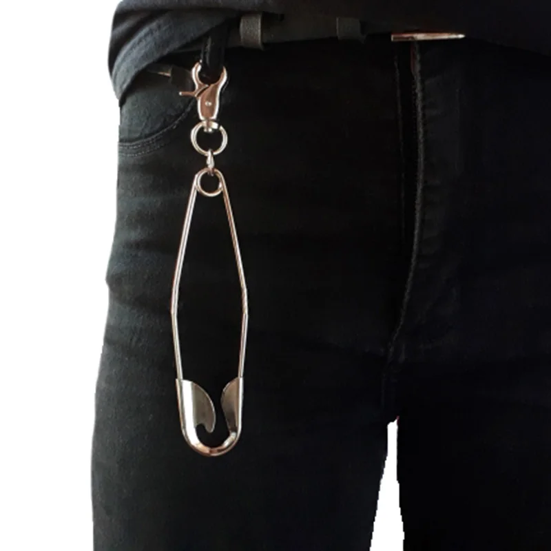 Металлический кошелек пояс-цепочка рок повседневные брюки Брюки-хипстер Жан брелок серебряное кольцо с зажимом брелок