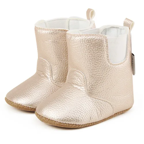 Delebao/Новинка года; дизайнерские детские ботинки из искусственной кожи; мягкая зимняя теплая обувь для маленьких девочек; модная детская обувь для детей - Цвет: Gold