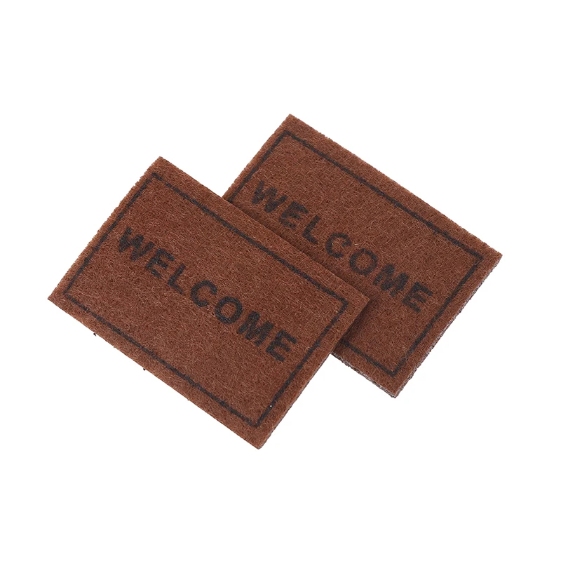 1Pc Doll House Miniature Carpet WELCOME Mat Dollhouse Accessories Home & Living 1/12 Scale Doormats 3