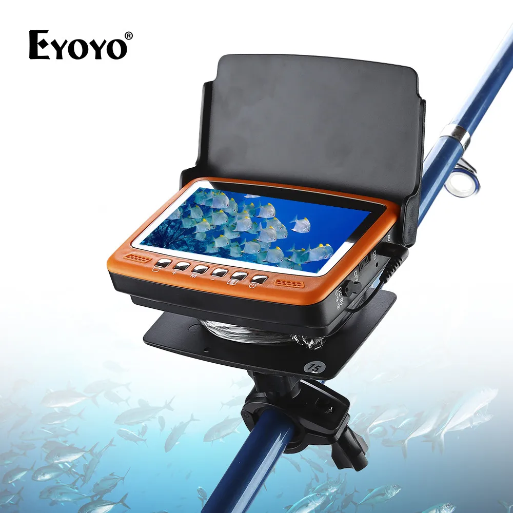 

Eyoyo Original 7HBS 15M Underwater Fishing Camera Fish finder 4.3" LCD Monitor 1000TVL CAM 8pcs Infrared LED Sunvisor ORANGE